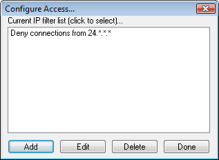 Access control dialog